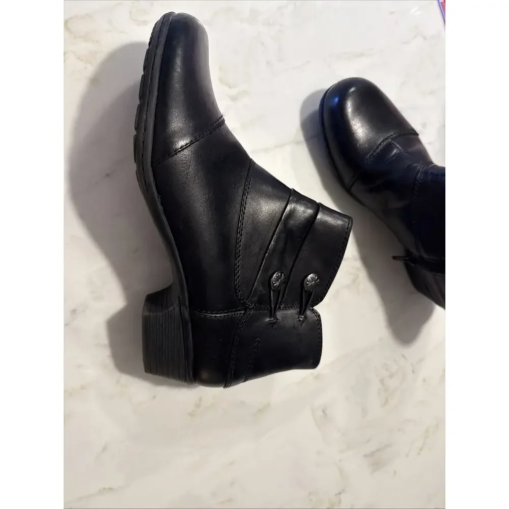 Earth Origins Black Comfort Booties Womens 8 Side Zip Cushioned